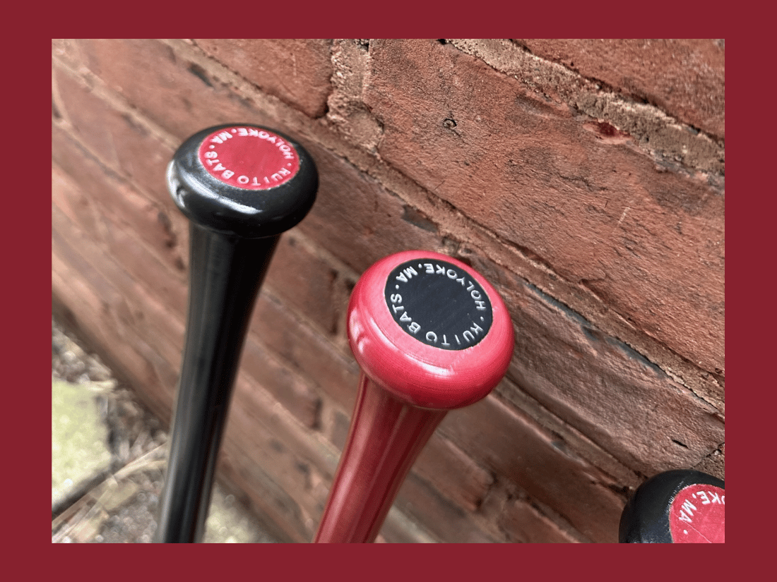 Maroon Full Size Handcrafted Wooden Bat - UMass Athletics