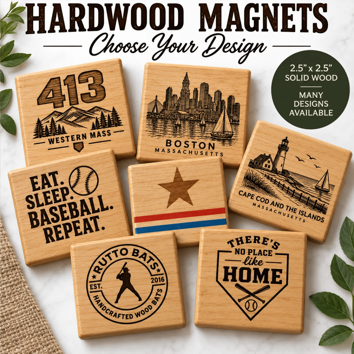 Rutto Engraved Hardwood Fridge Magnet