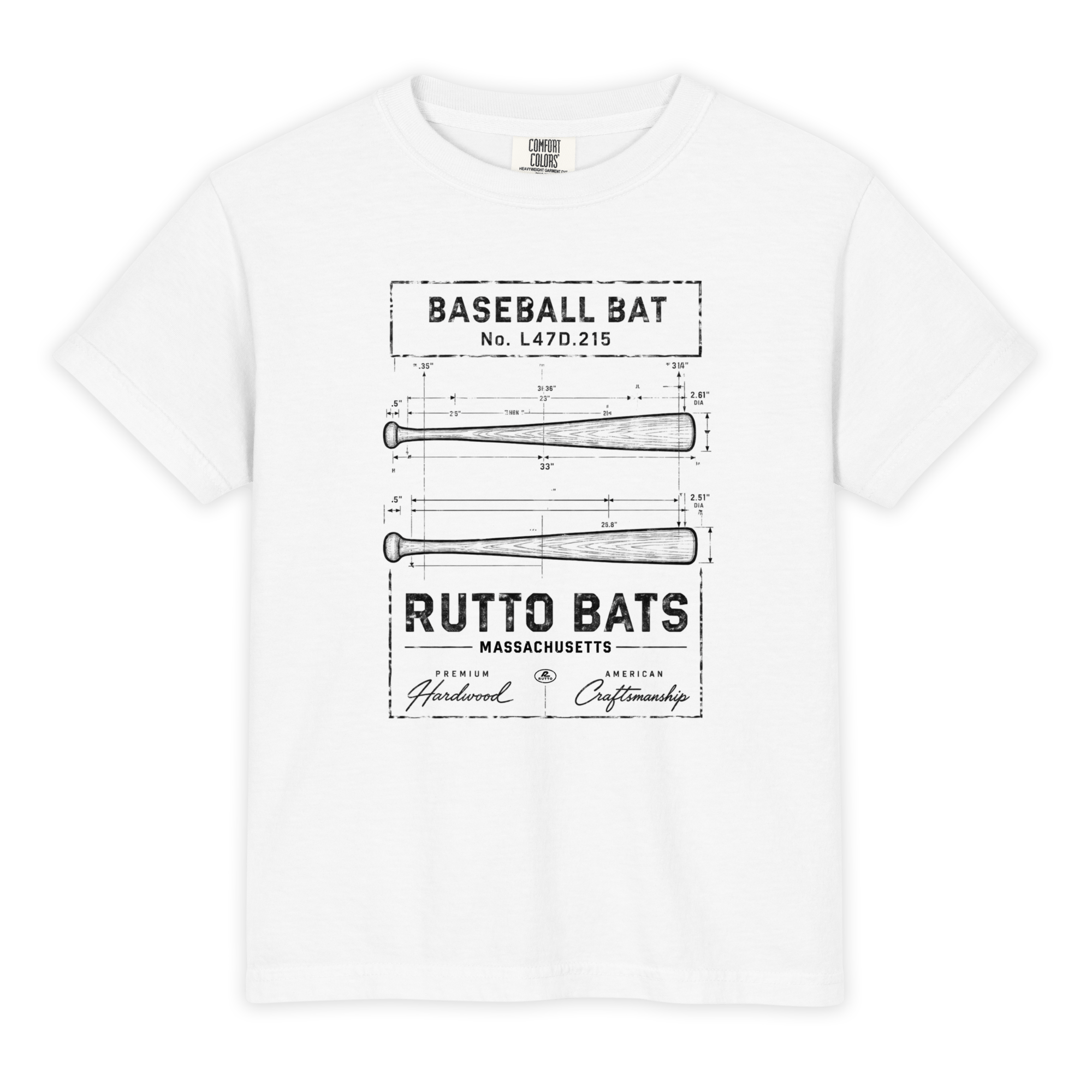 Rutto Bats YOUTH Bat Blueprint Tee