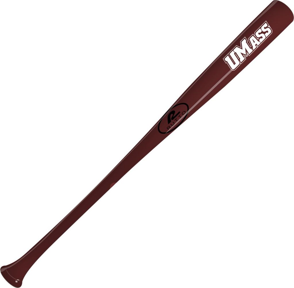 Maroon Full Size Handcrafted Wooden Bat – UMass Athletics