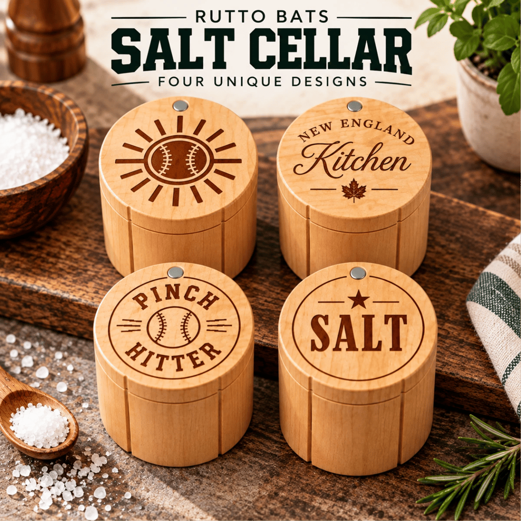 Rutto Baseball Bat Hardwood Salt Cellar