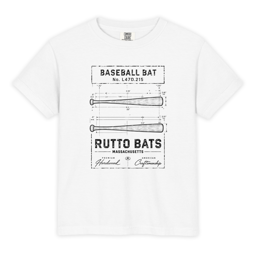 Rutto Bats YOUTH Bat Blueprint Tee
